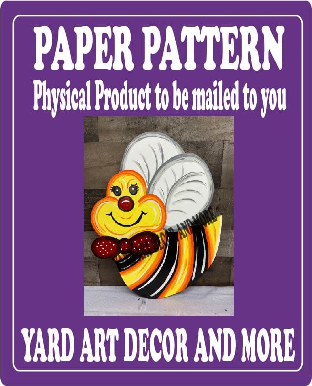 Spring Summer Smiling Bee with Bow Yard Art Paper Pattern