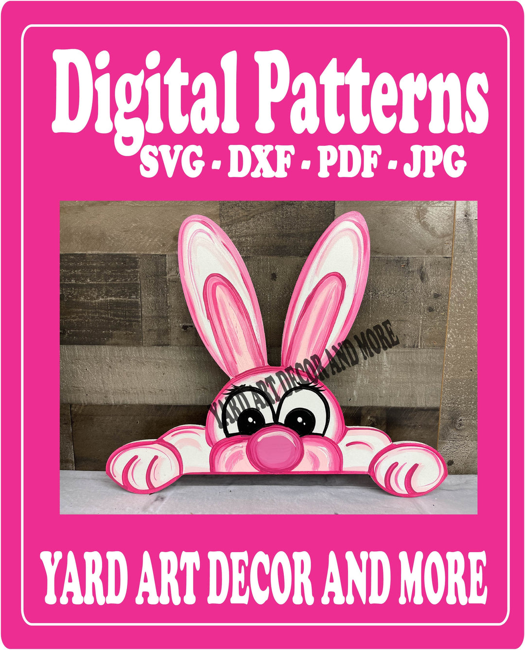 Easter Bunny climbs out of ground yard art decor digital template