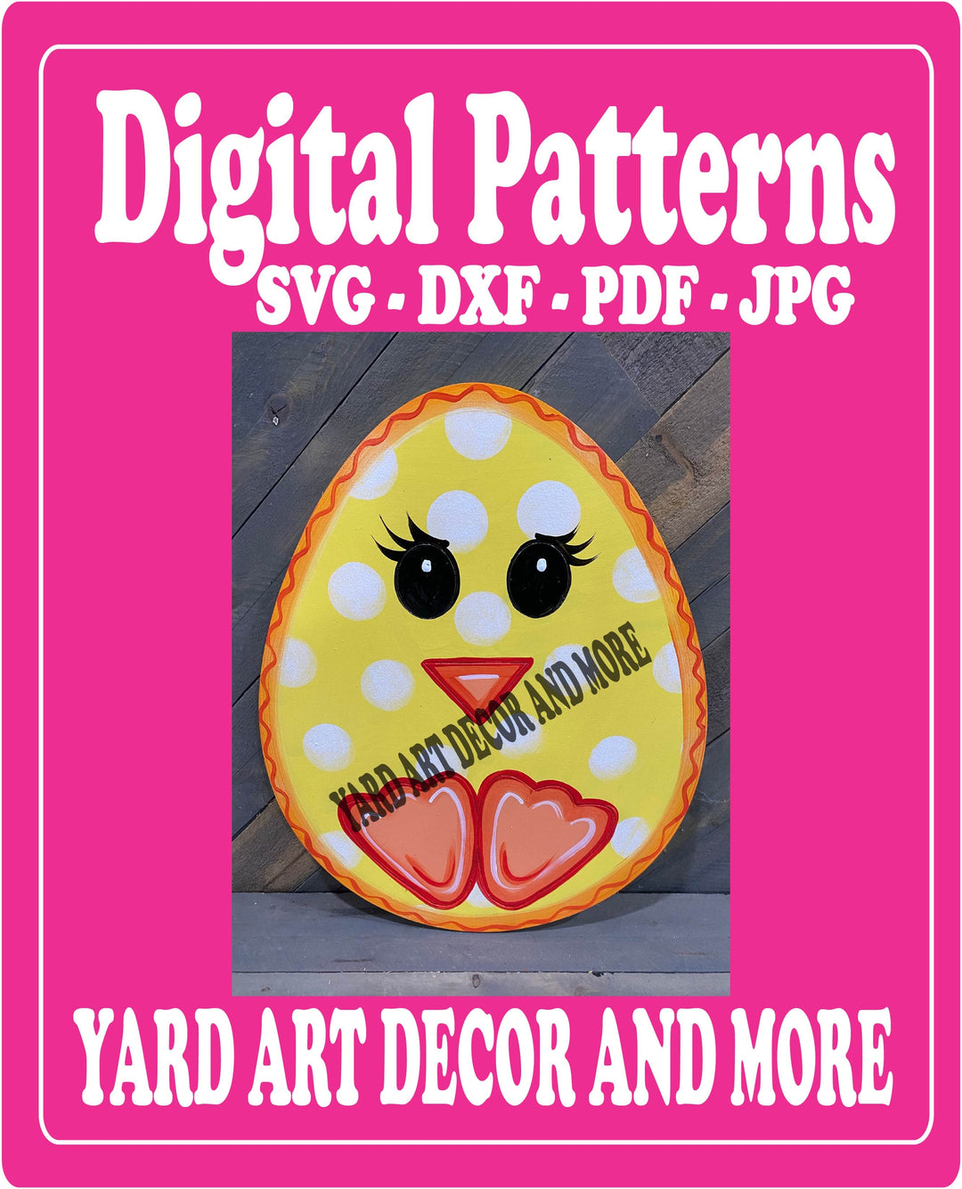 Easter Egg with chick yard art decor digital template