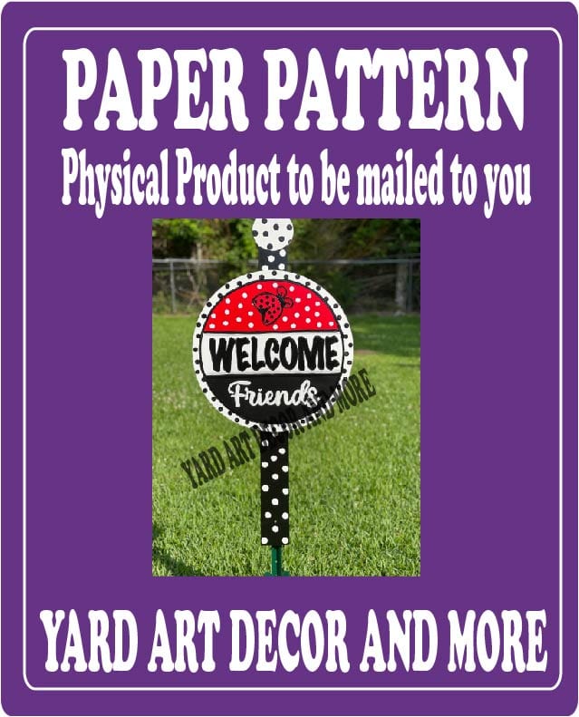 Spring Summer Lady Bug Welcome Round Yard Art Paper Pattern