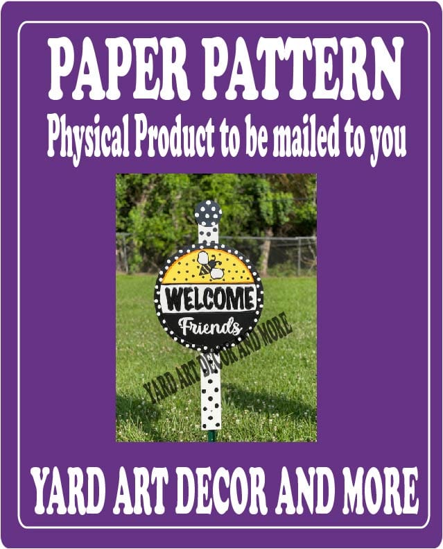 Spring Bumble Bee Welcome Round Yard Art Paper Pattern