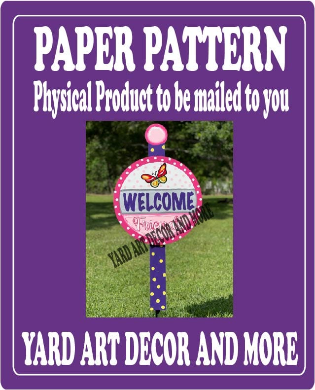 Spring Summer Butterfly Welcome Round Yard Art Paper Pattern