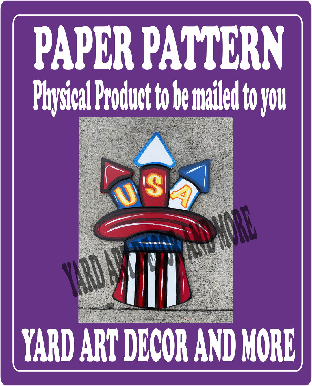 Patriotic Firecracker Hat Yard Sign Paper Pattern