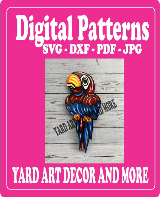 Perched Parrot yard art decoration digital template