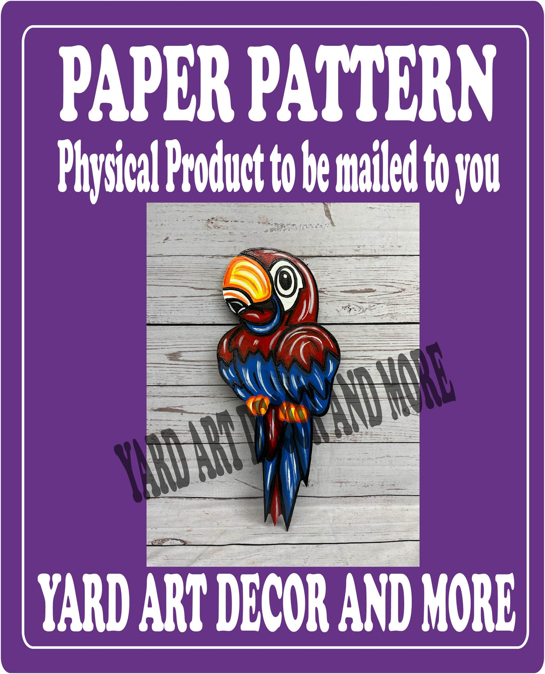 Perched Parrot yard art decoration paper pattern