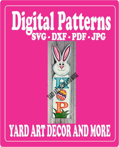 HOP Easter Bunny Sign Porch Leaner Digital template