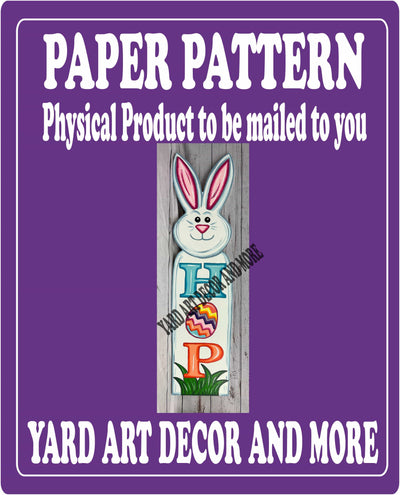 HOP Easter Bunny Sign Porch Leaner Paper Pattern