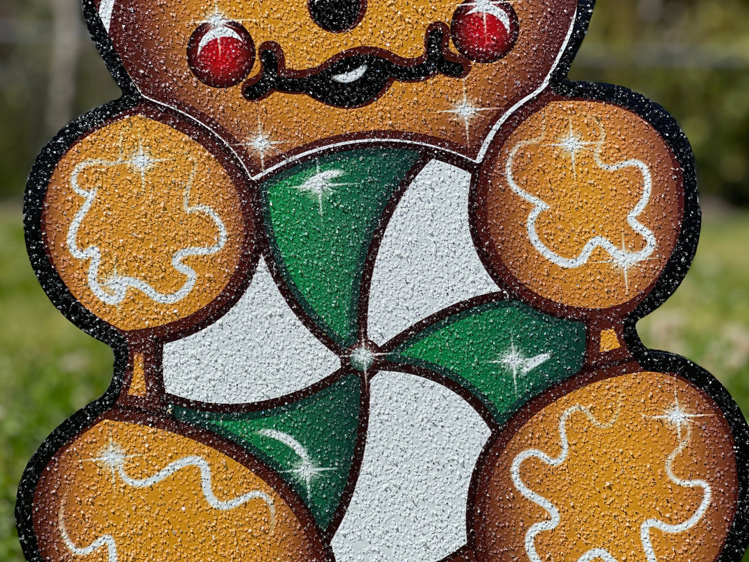 Gingerbread Baby with a Bow Christmas yard art