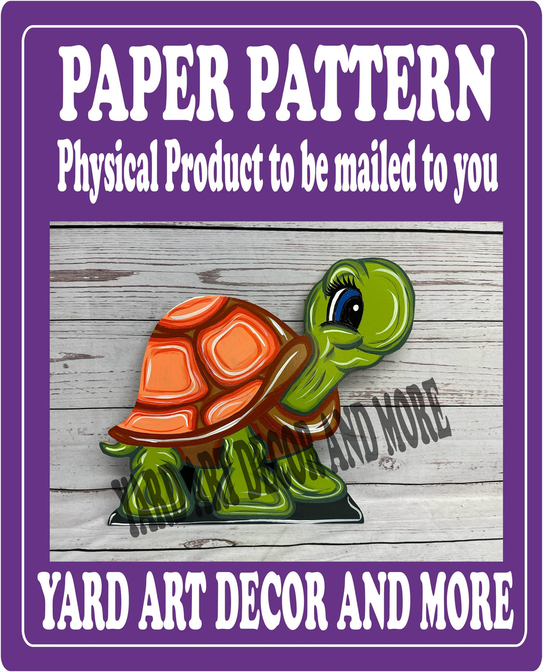 Playful Pokey the Turtle yard art decoration paper pattern