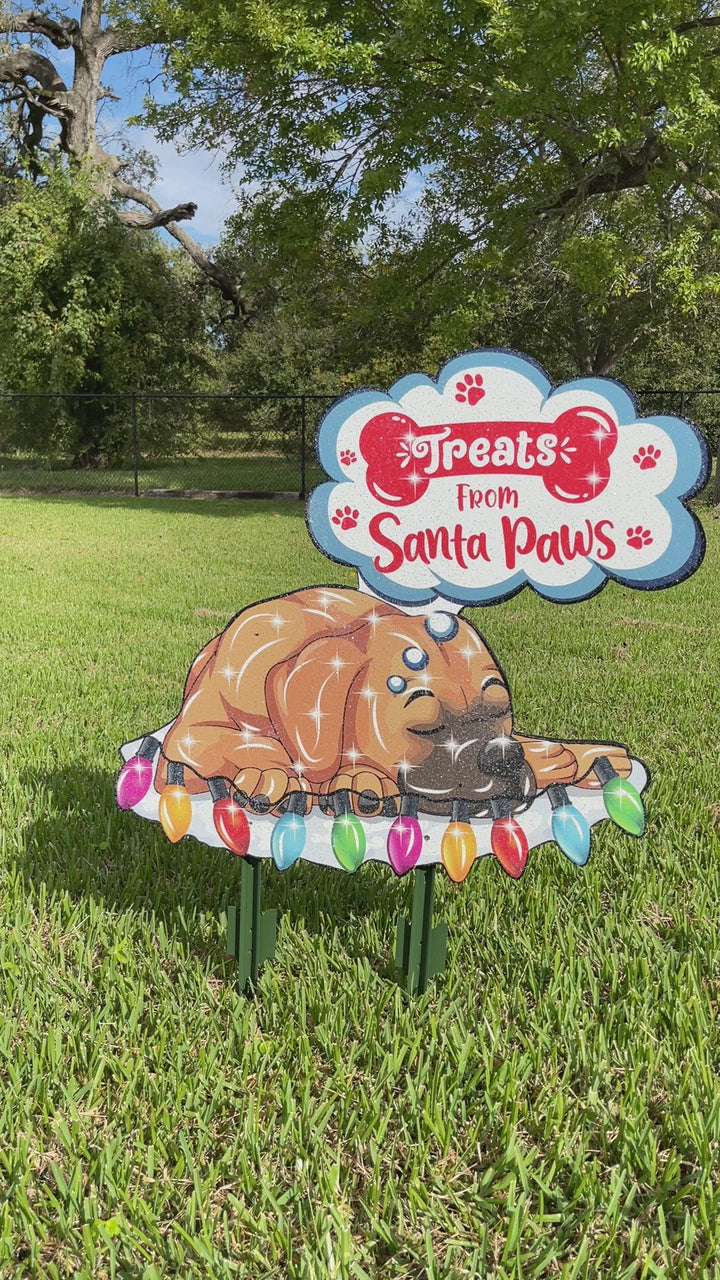 Sleeping Dog with Treats Sign Outdoor Decoration