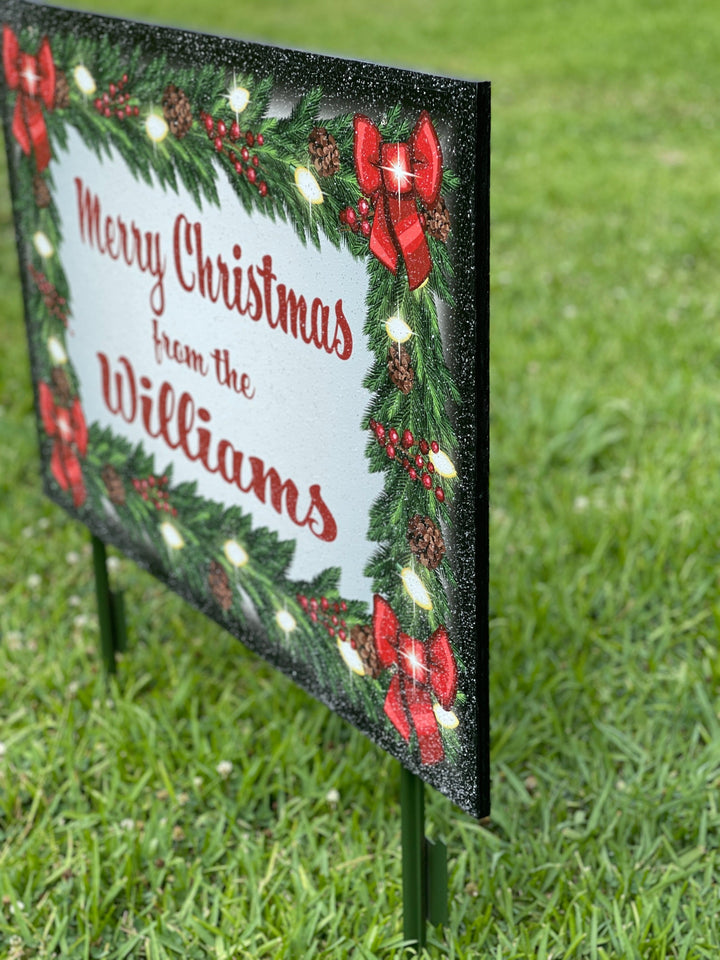 Personalized Merry Christmas Outdoor Sign