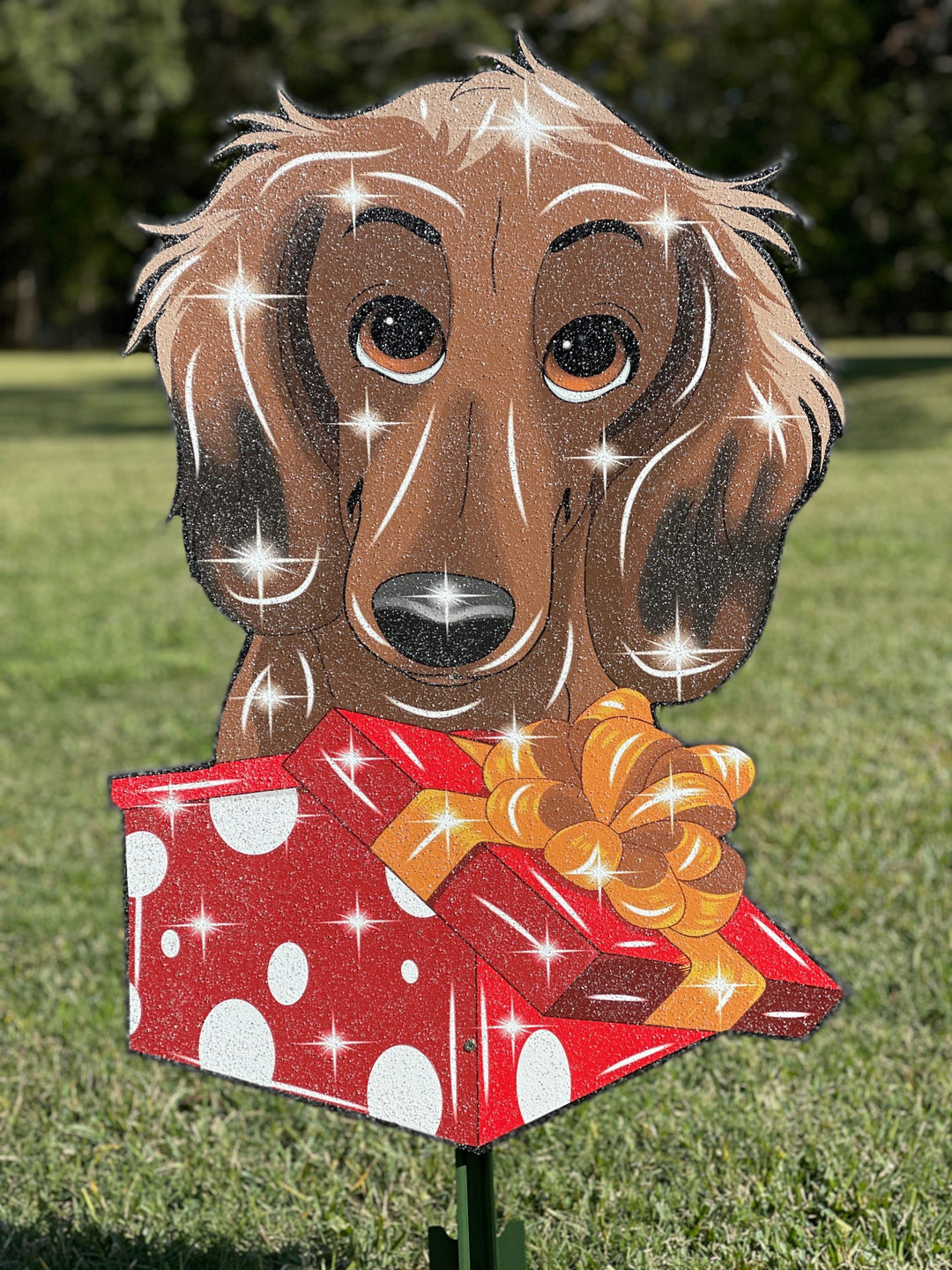 Dachshund Dog Christmas Yard Decoration Sign