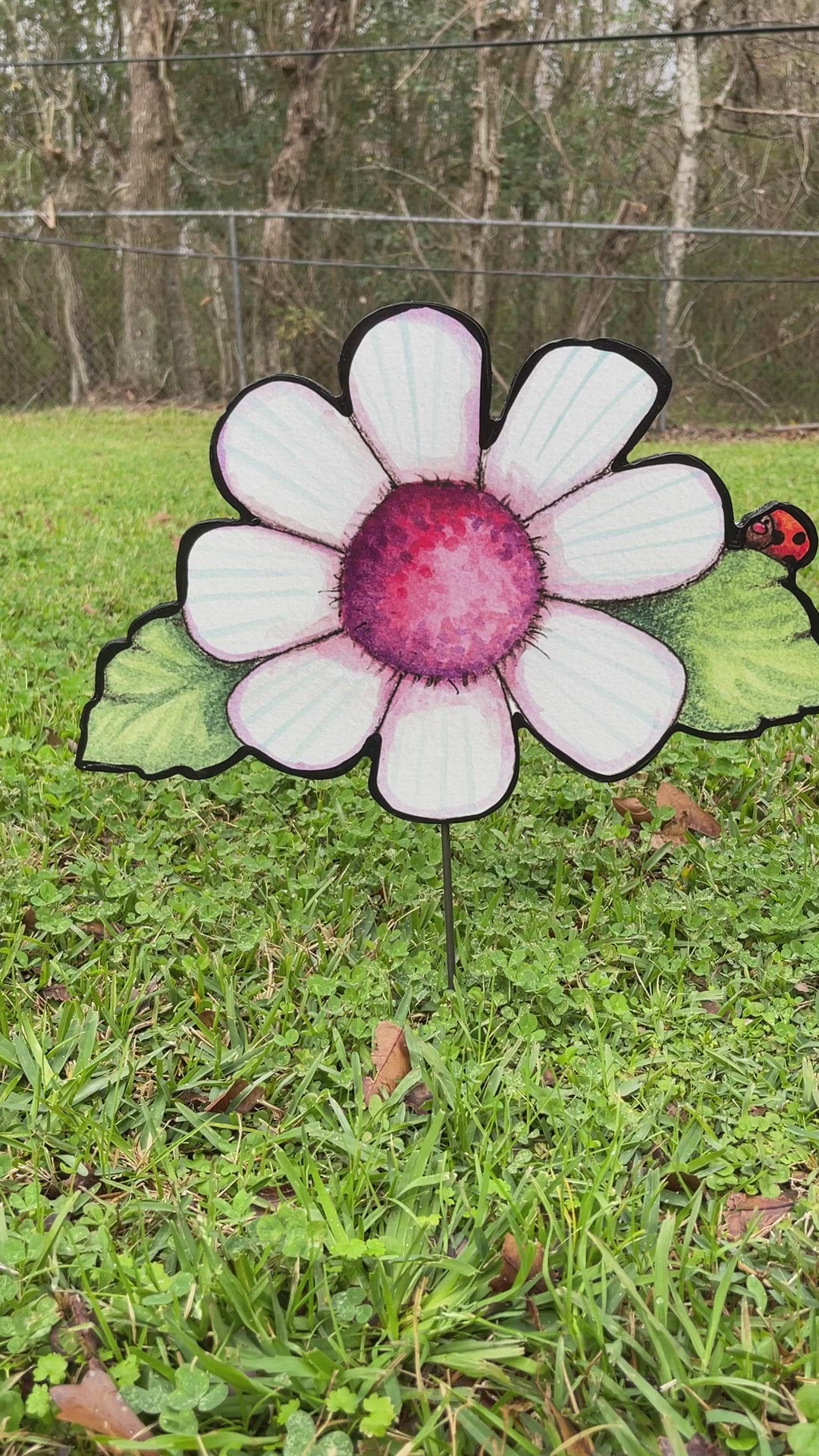 White Spring Flower Sign Outdoor Decoration