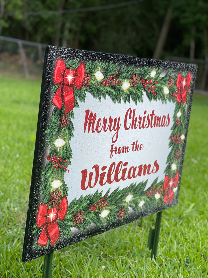 Personalized Merry Christmas Outdoor Sign