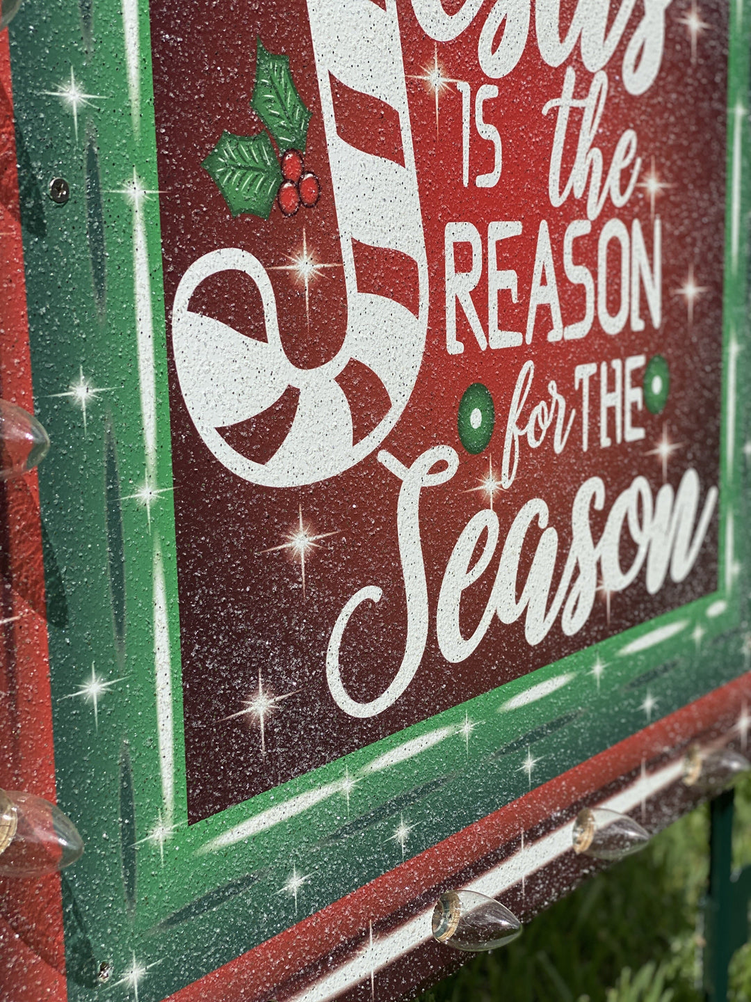 Christmas Yard Art | Jesus is the Reason lighted Christmas Sign