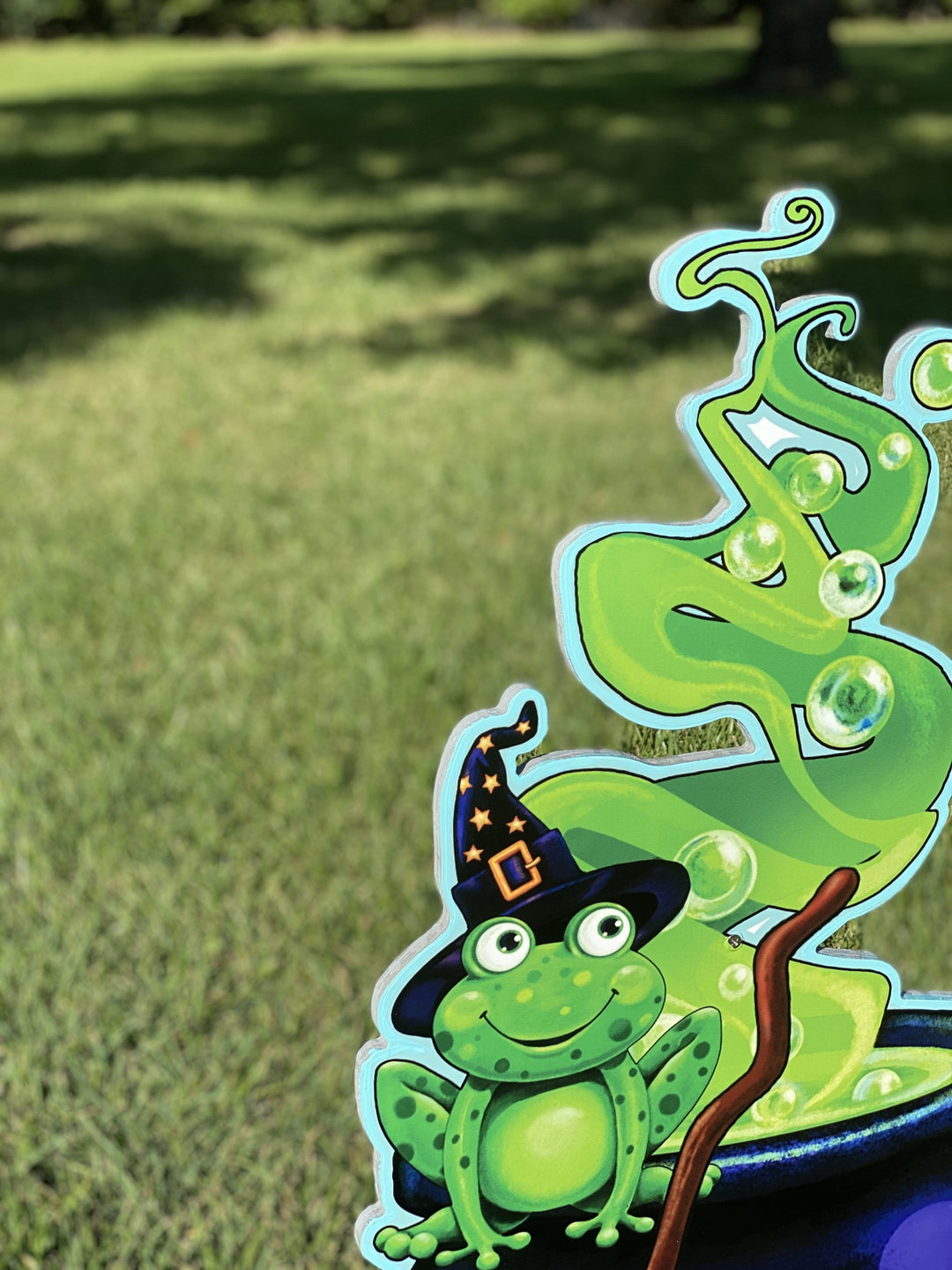Frog Cauldron Halloween Yard Art