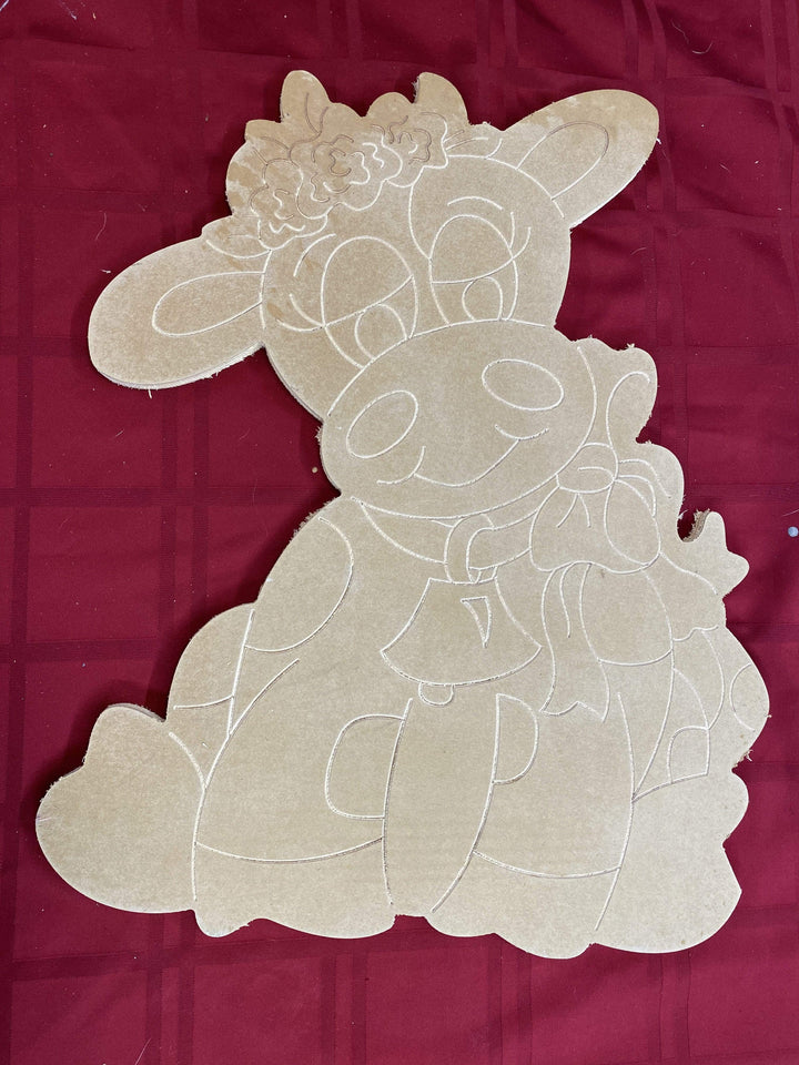 Cute Dairy Calf Yard Art ready to be painted