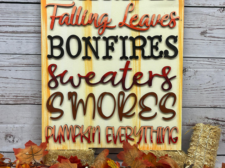 Fall Hayrides Hanging Sign Indoor Decoration