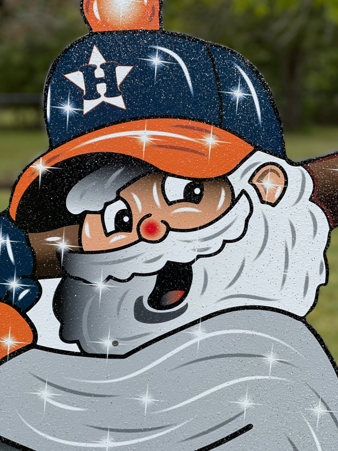 Christmas Astros Baseball Santa yard sign