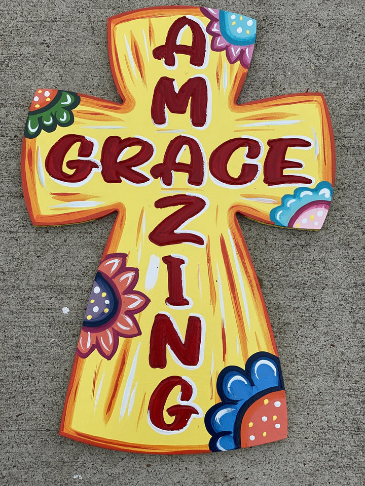 Yard Art Amazing Grace Cross Blank ready to be painted