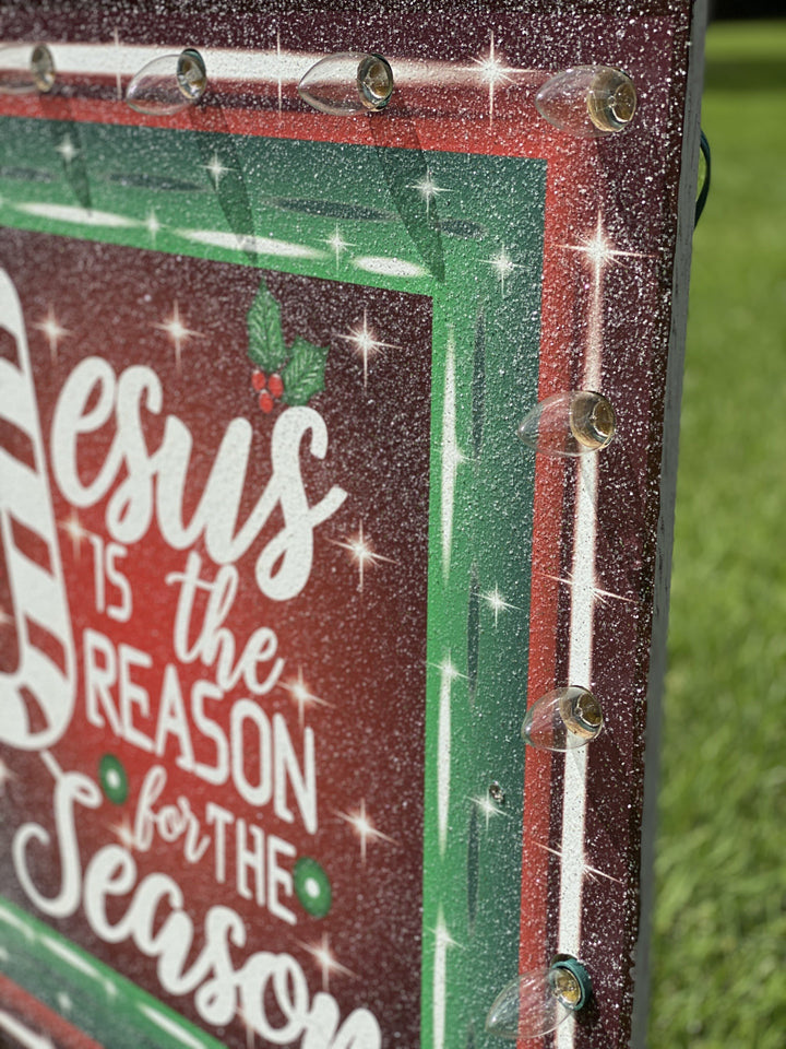 Christmas Yard Art | Jesus is the Reason lighted Christmas Sign