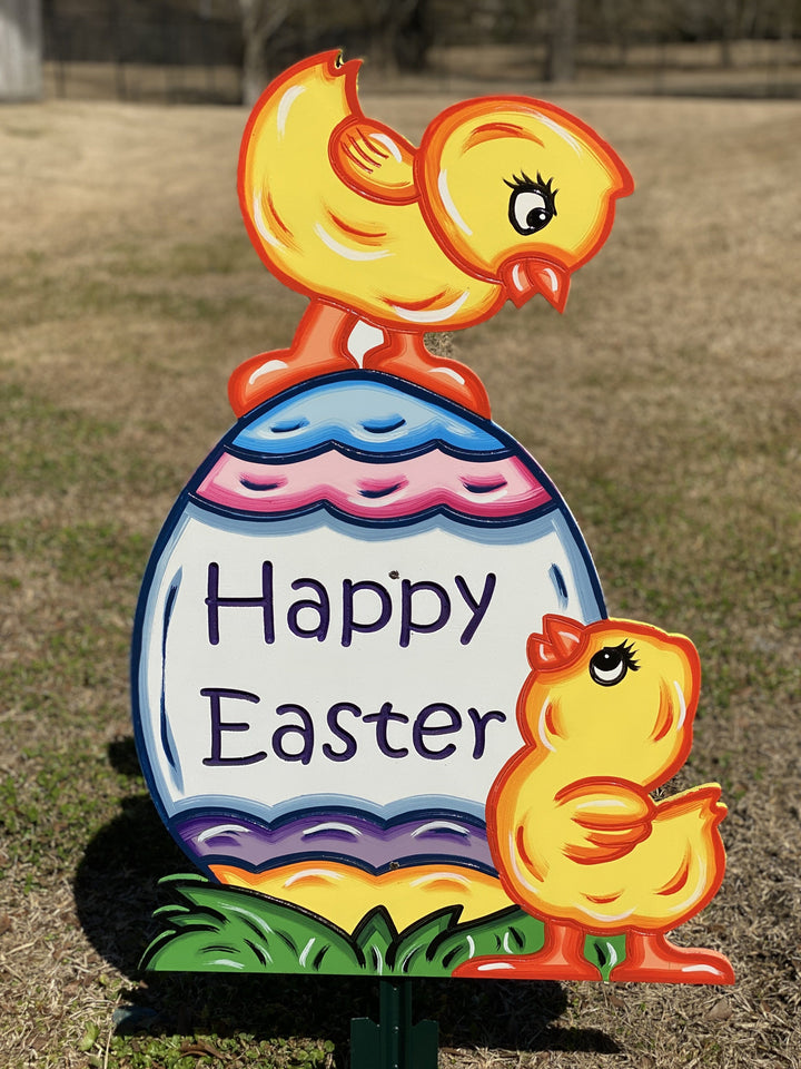 Happy Easter Chicks on Egg
