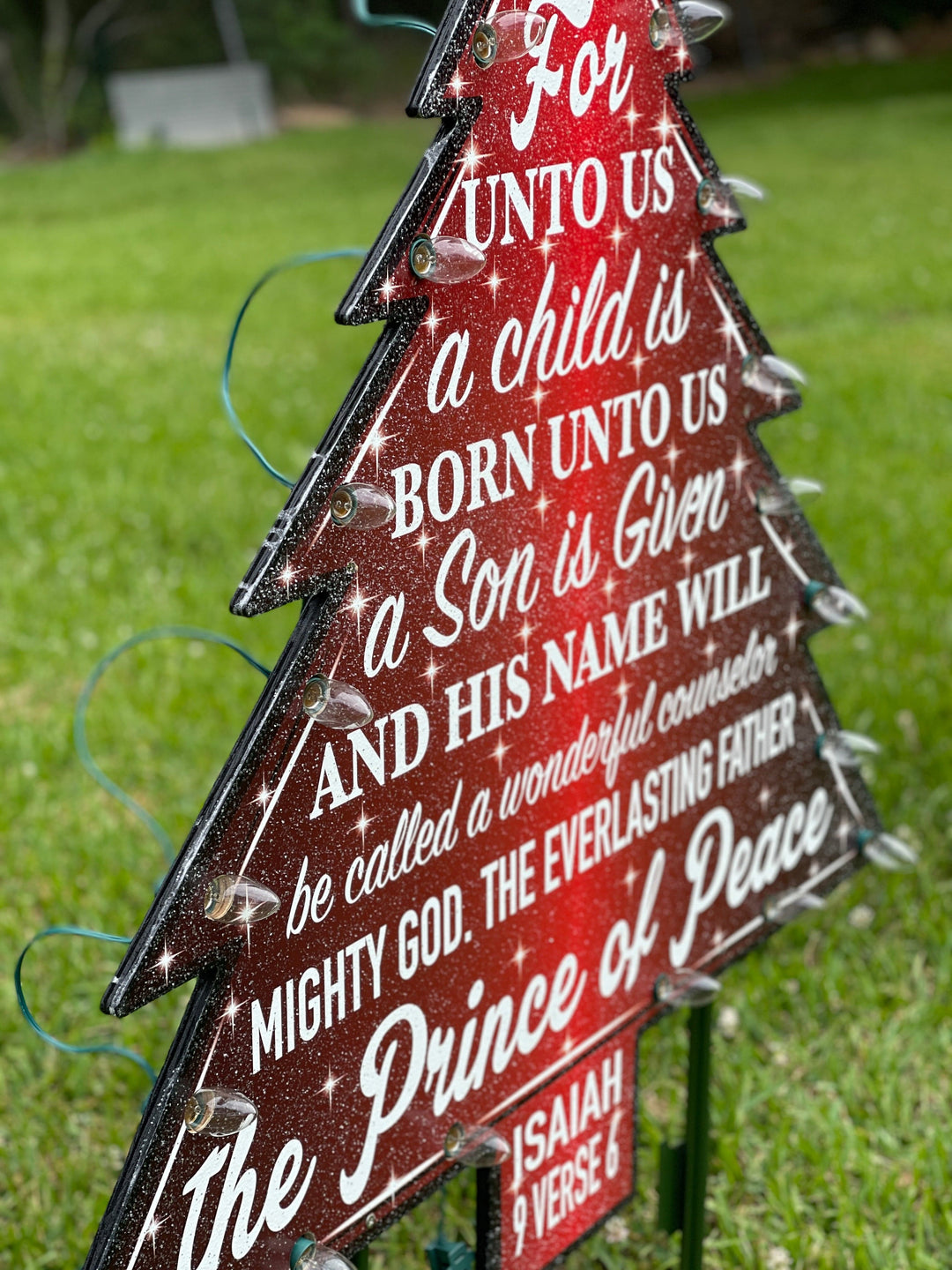 Lighted Prince Of Peace Christmas Tree Yard Decoration