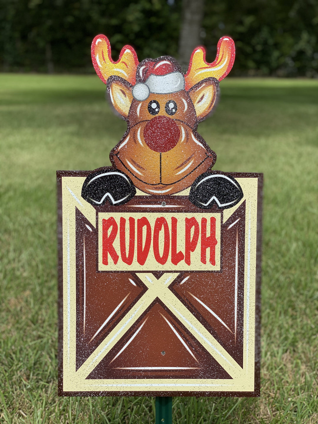 9 PC Reindeer Set - Outdoor Wooden Christmas Yard Art