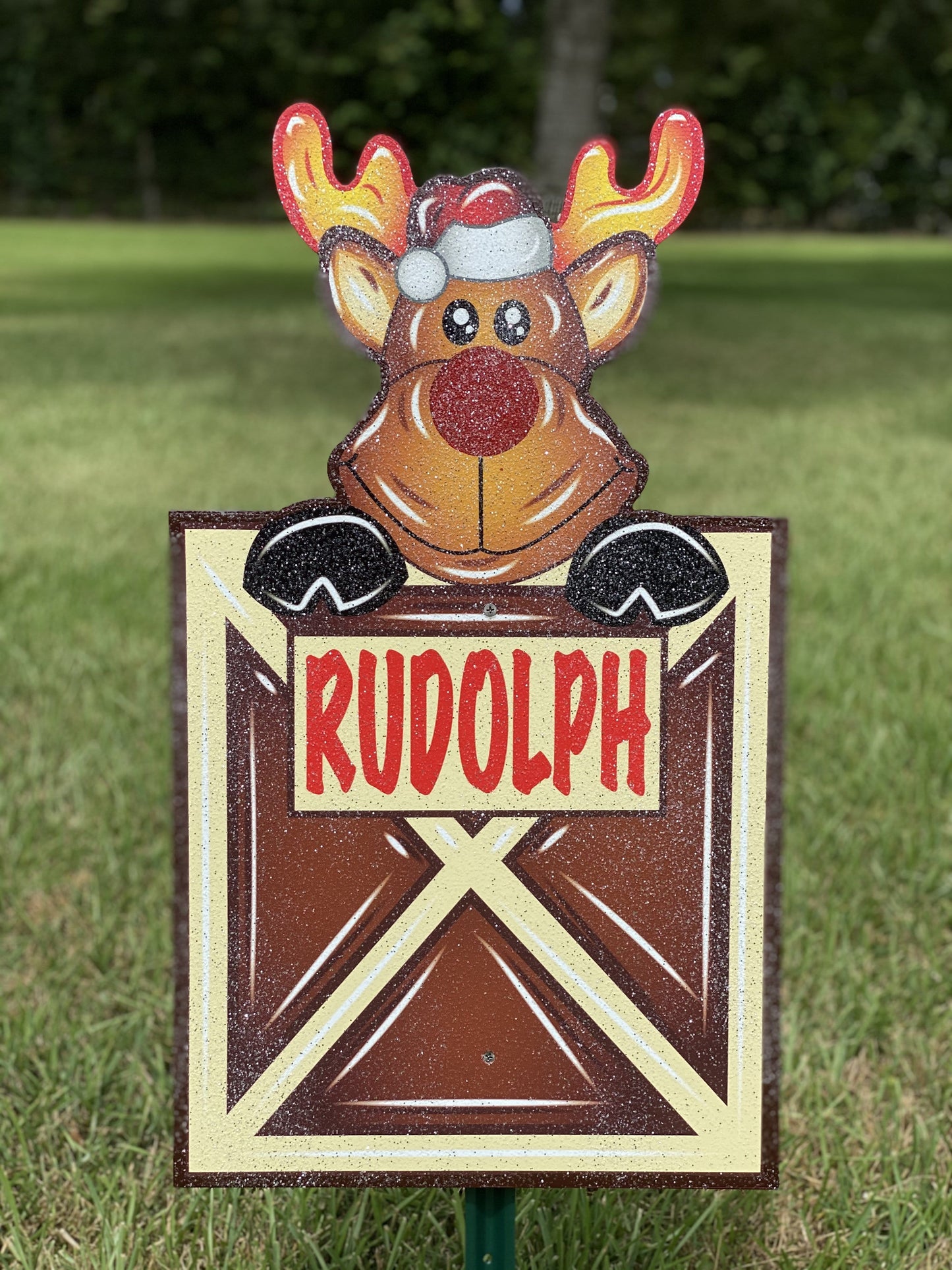 9 PC Reindeer Set - Outdoor Wooden Christmas Yard Art