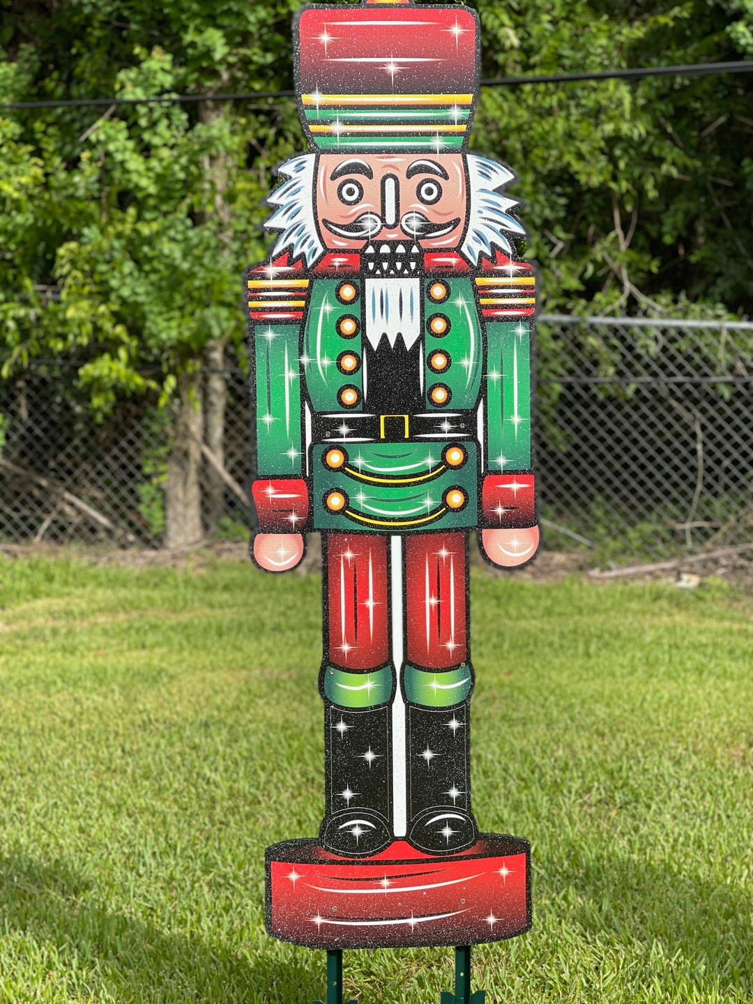 Christmas Nutcracker yard art