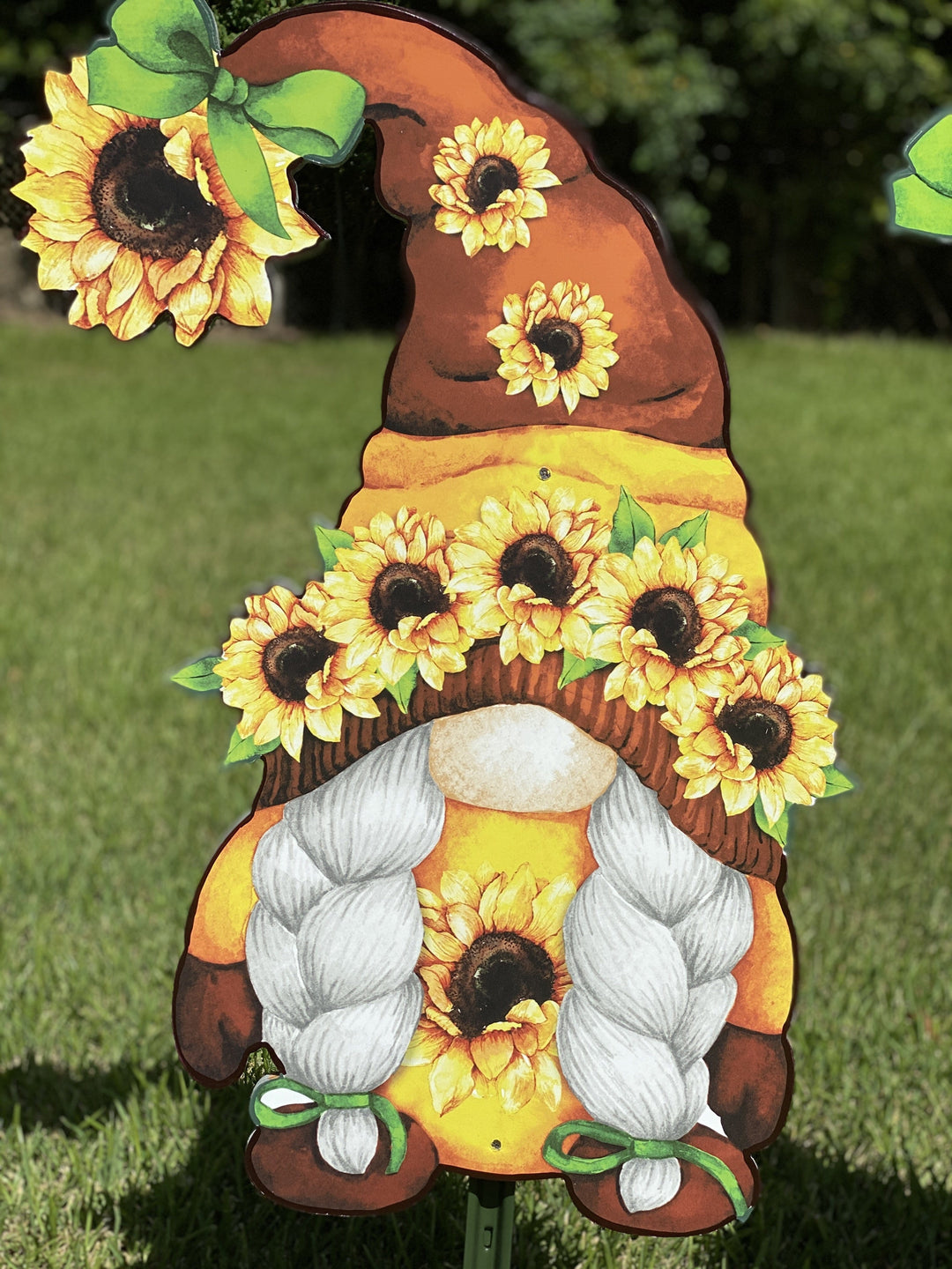 Three Sunflower Gnomes Yard Art Decoration-Sold Separately