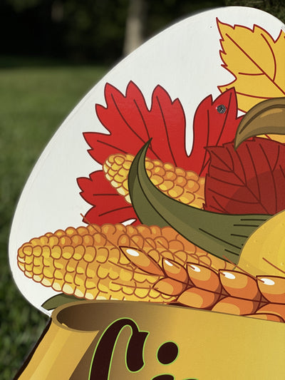 Outdoor cornucopia Thanksgiving Yard Art