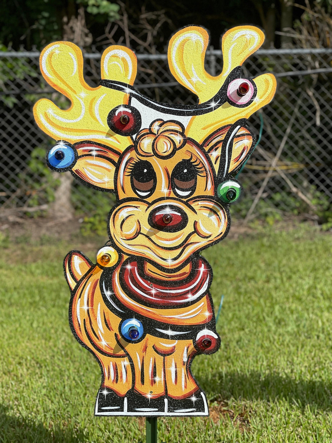 Lighted Christmas Reindeer Yard Art