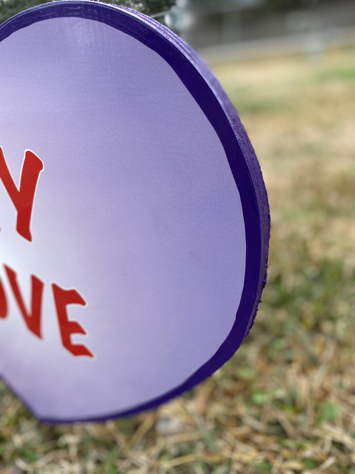 Valentine's Yard Art Purple Heart