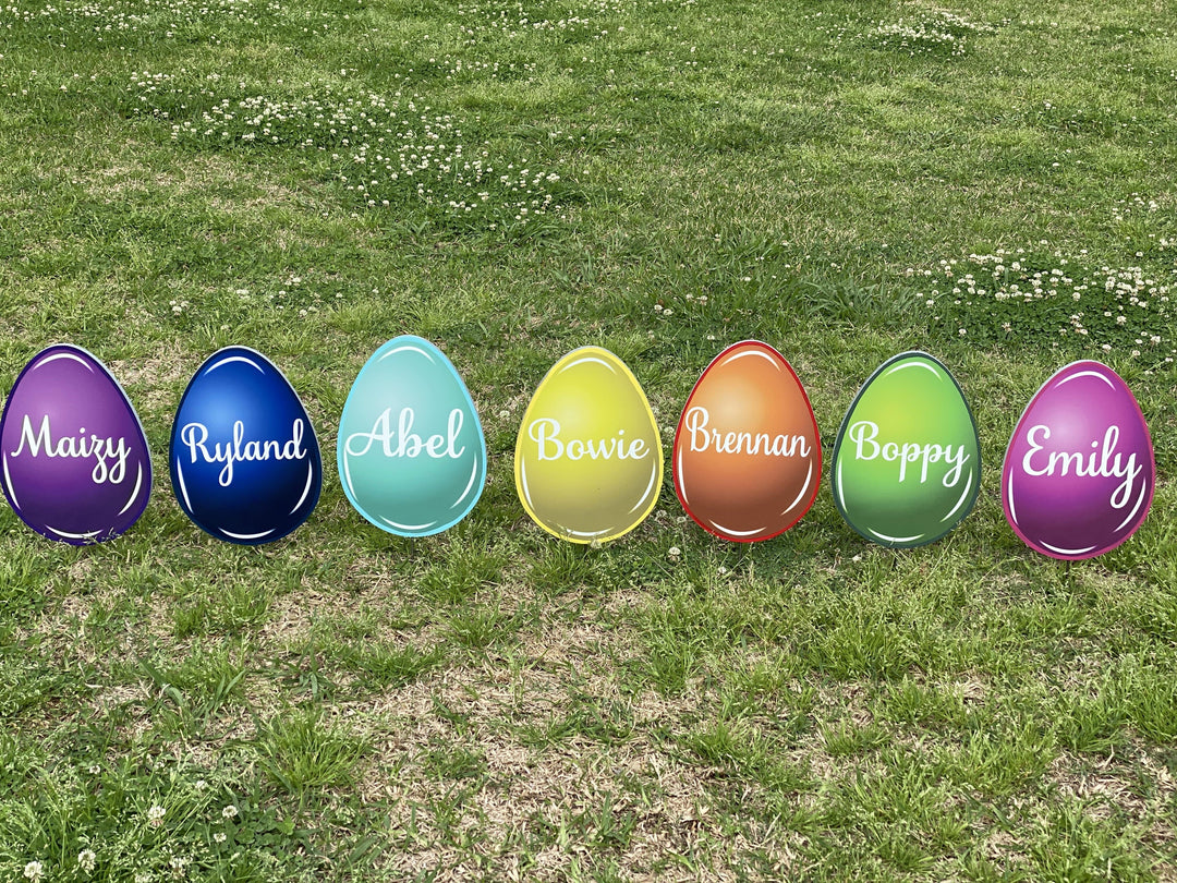 Easter Yard Art-Easter Eggs Solid Colors Personalized