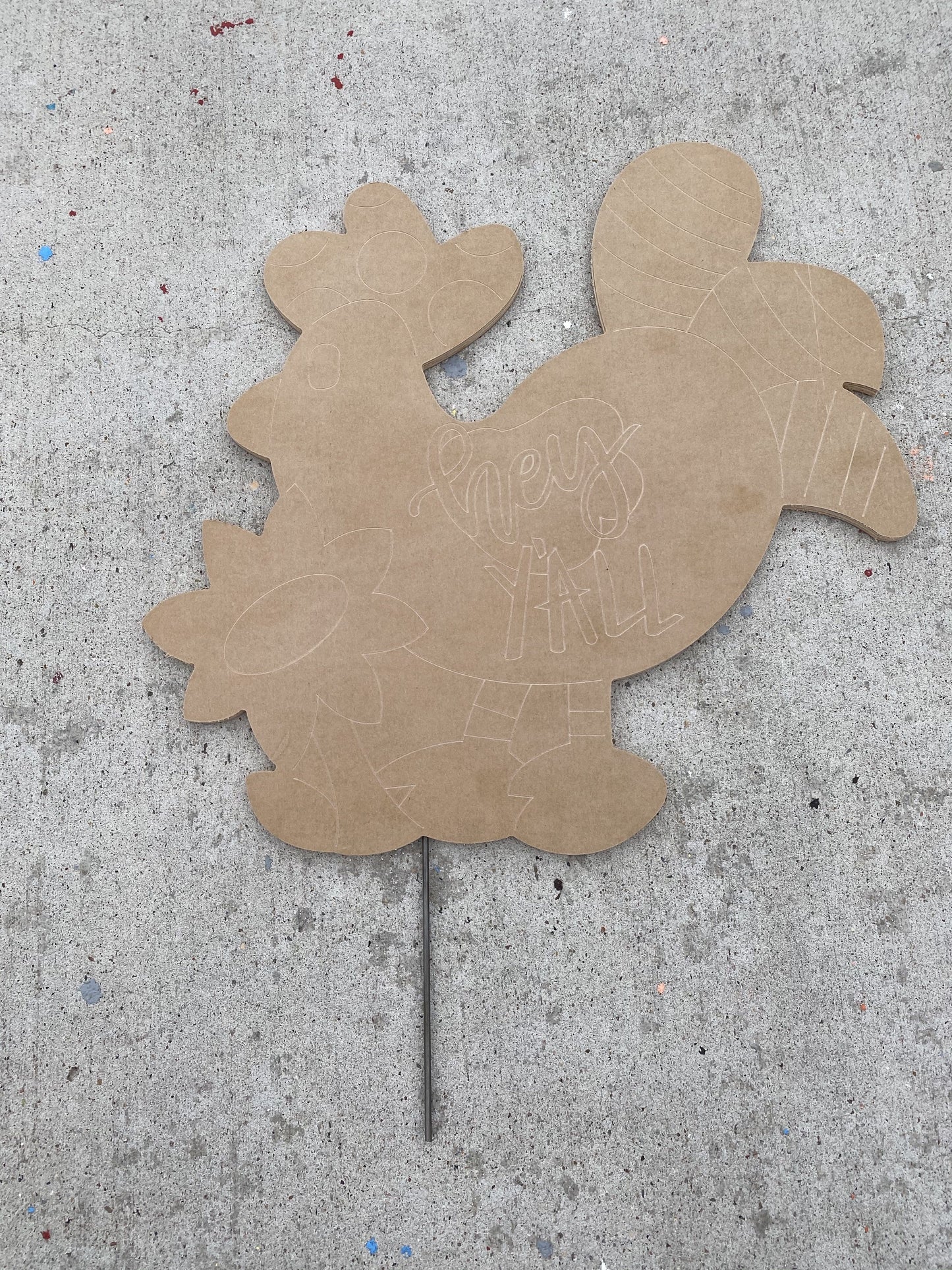 Hey Y'all Chicken Blank ready to be painted