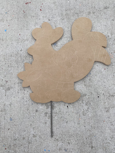 Hey Y'all Chicken Blank ready to be painted