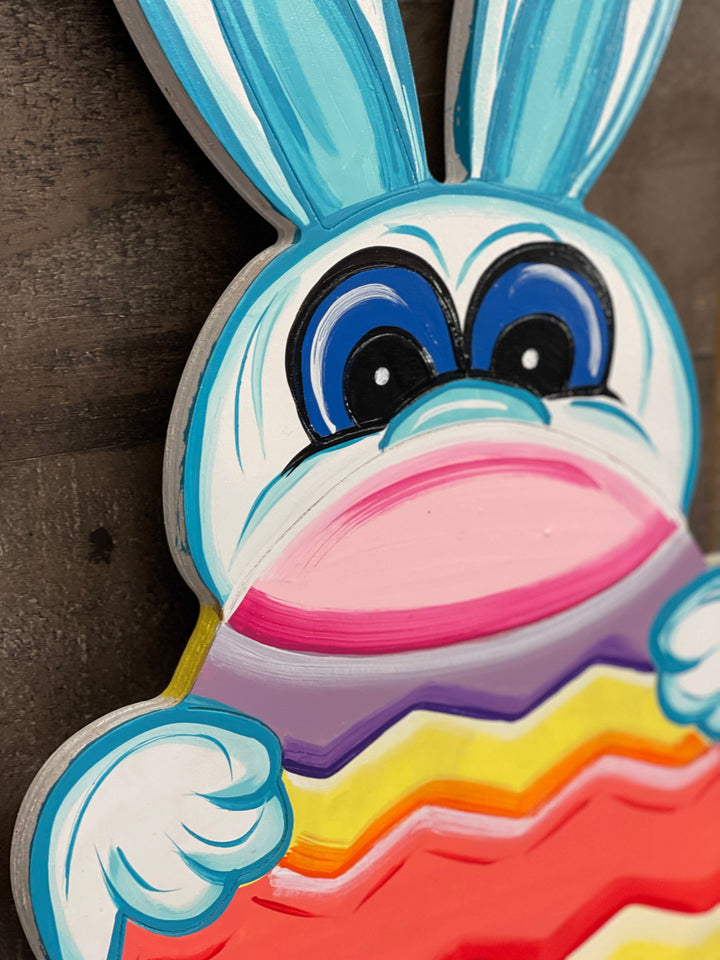 Easter Bunny looks over Egg Yard Art