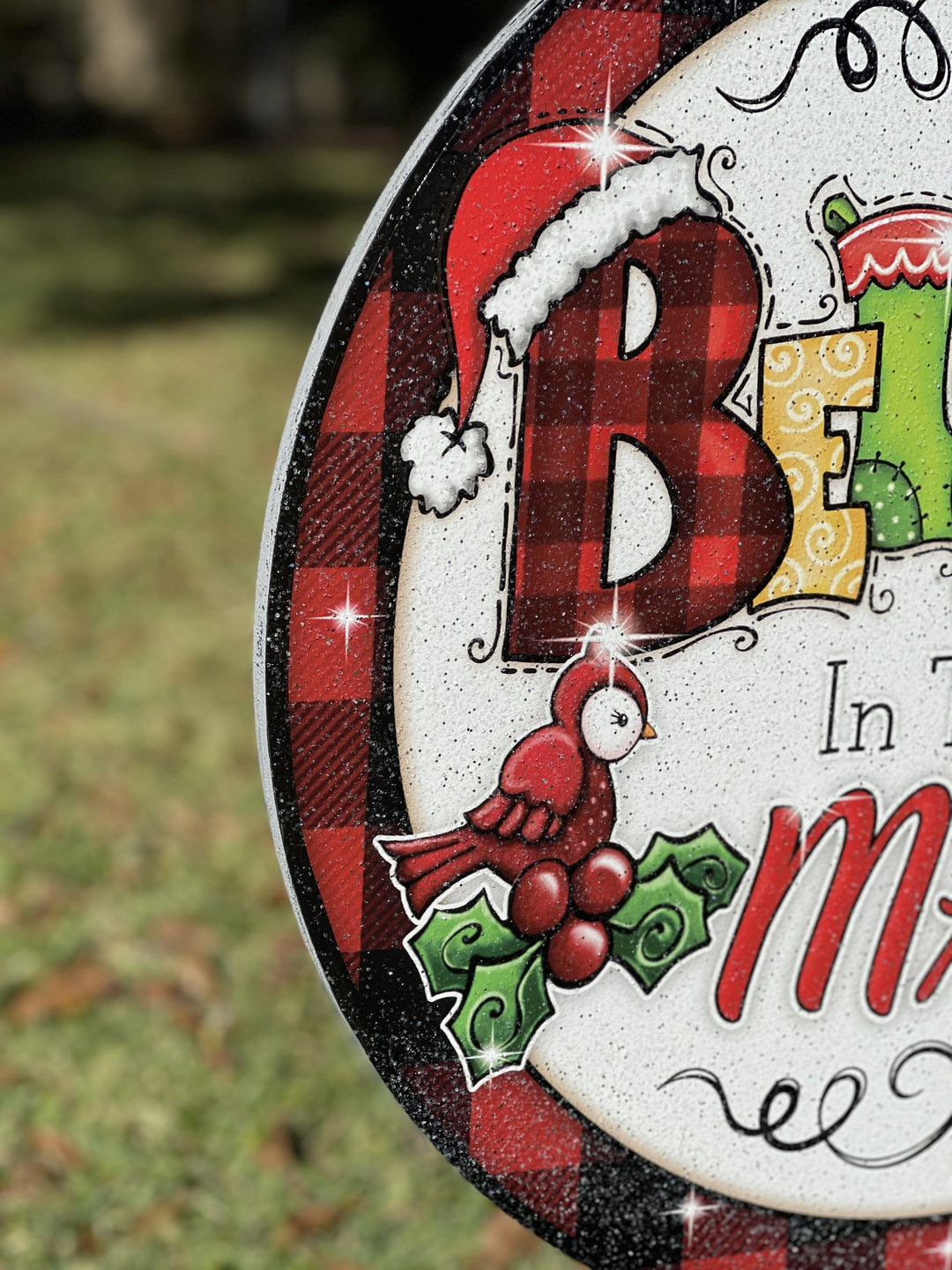 Believe Circle Sign Christmas Yard Art