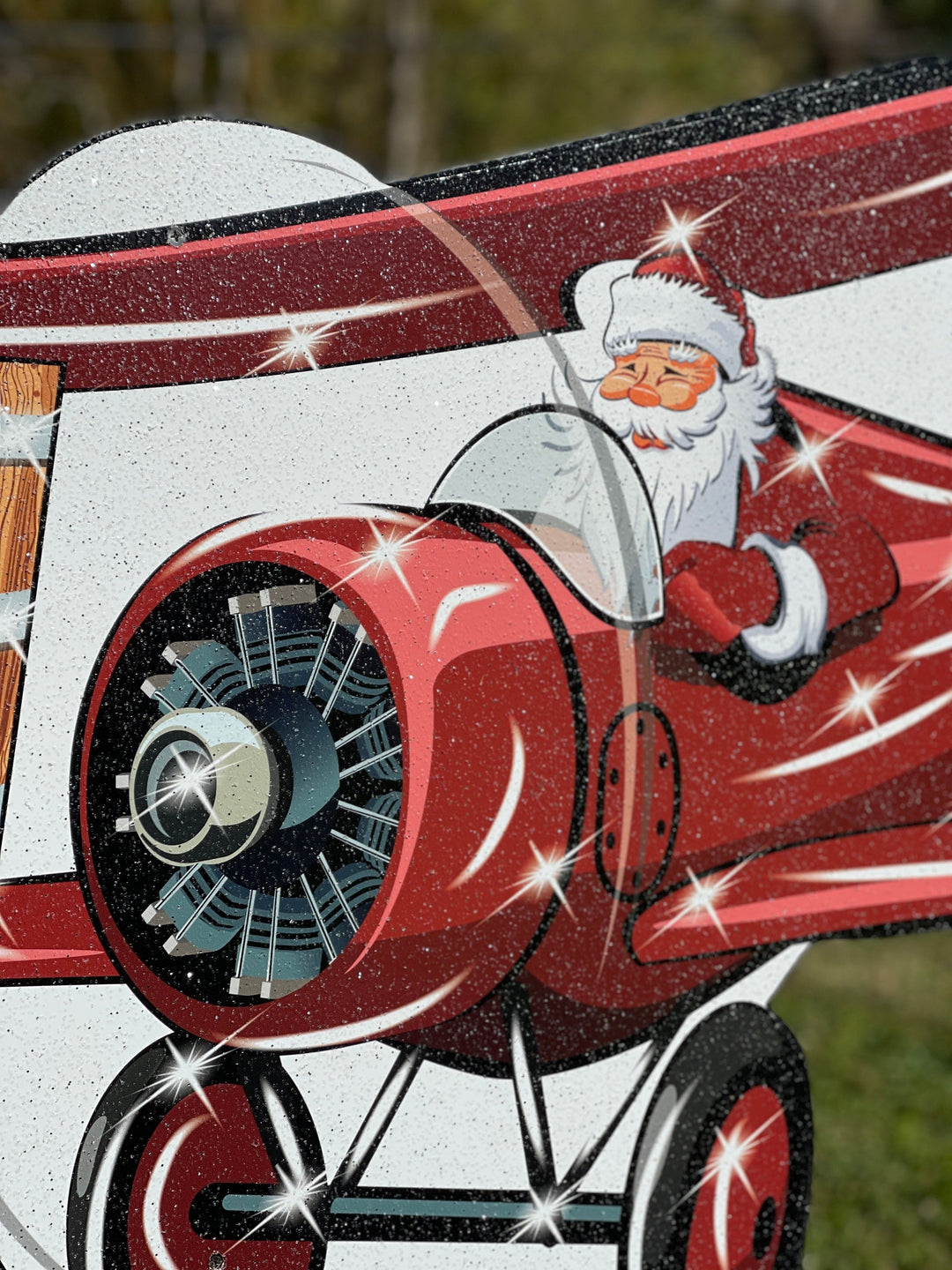 Santa flying an Airplane Christmas Outdoor Decor