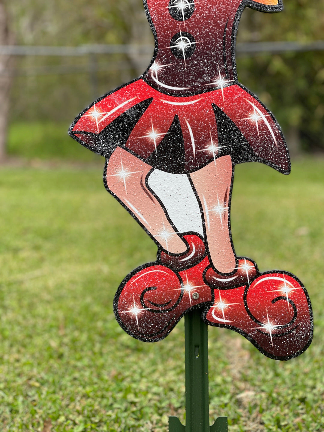 Christmas Cheerleader Elf yard art