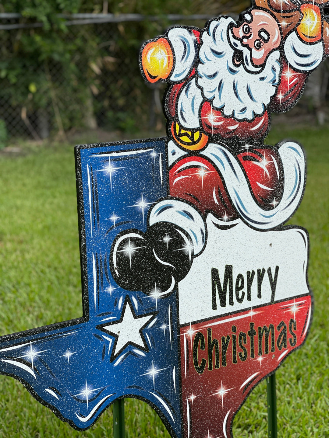 Christmas Santa Clause on Texas Yard Decoration