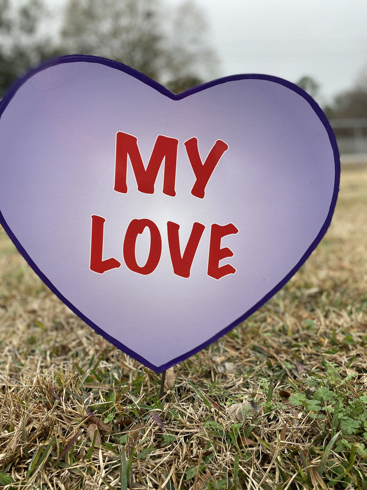 Valentine's Yard Art Purple Heart