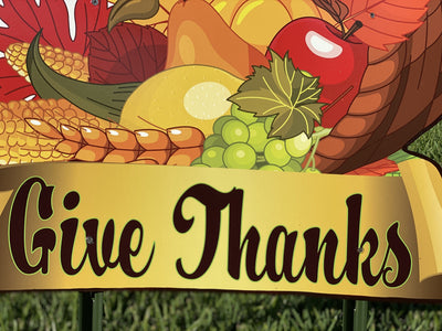 Outdoor cornucopia Thanksgiving Yard Art