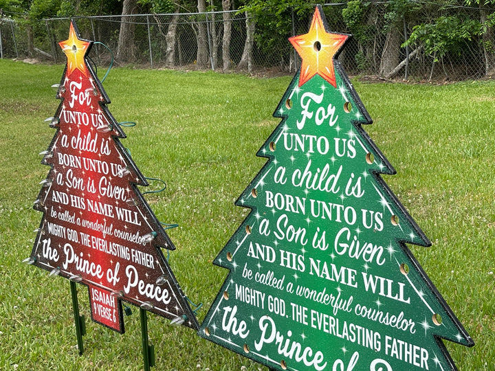 Lighted Prince Of Peace Christmas Tree Yard Decoration