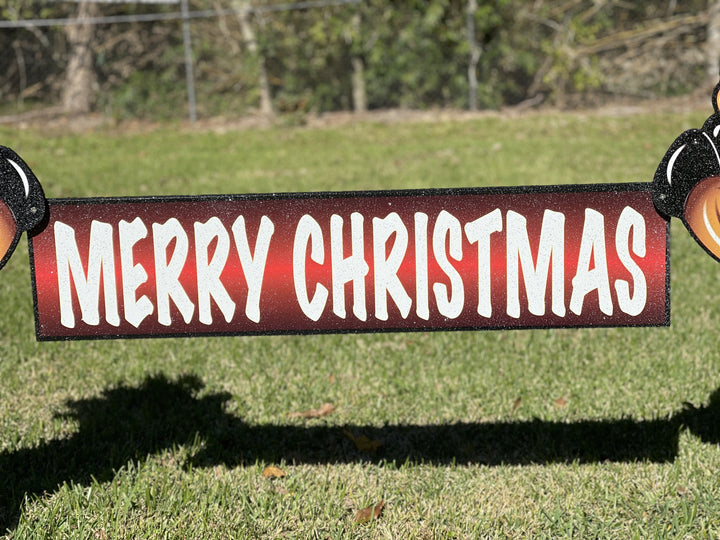 Reindeer Merry Christmas Sign