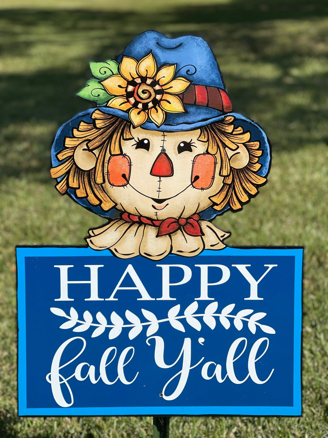 Happy Fall Y'all Scarecrow Fall Decor Sign