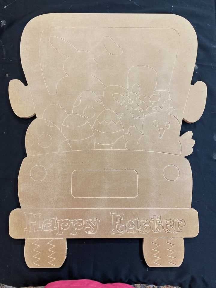Easter Bunny Drives a Truck Blank DIY