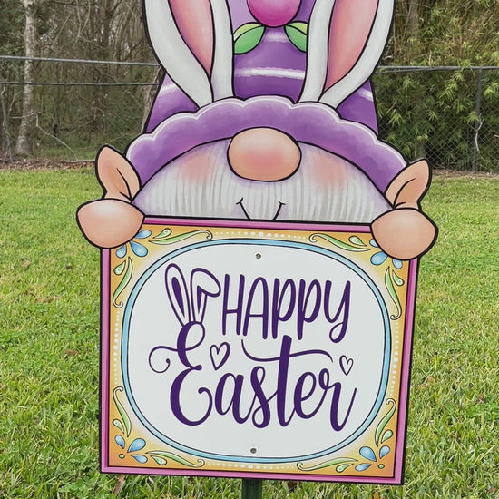 Gnome Happy Easter Sign