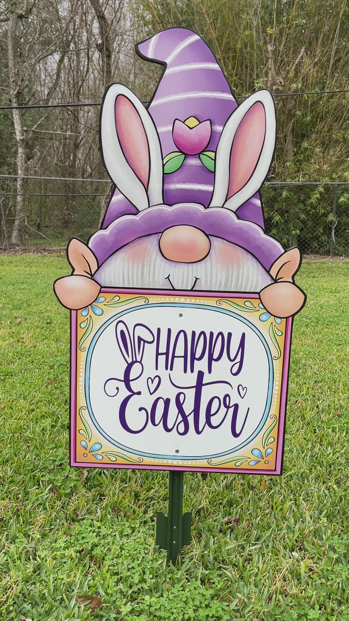 Gnome Happy Easter Sign